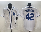 Men's Los Angeles Dodgers #42 Jackie Robinson White Cool Base Stitched Baseball Jersey