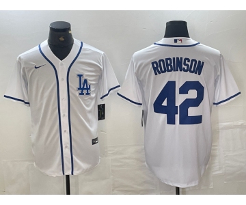 Men's Los Angeles Dodgers #42 Jackie Robinson White Cool Base Stitched Baseball Jersey