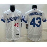 Men's Los Angeles Dodgers #43 Noah Syndergaard Number White 2022 City Connect Flex Base Stitched Jersey