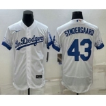 Men's Los Angeles Dodgers #43 Noah Syndergaard White 2022 City Connect Flex Base Stitched Jersey