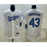 Men's Los Angeles Dodgers #43 Noah Syndergaard White Flex Base Stitched Baseball Jersey