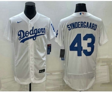 Men's Los Angeles Dodgers #43 Noah Syndergaard White Flex Base Stitched Baseball Jersey