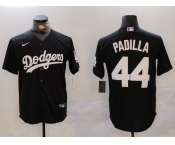 Men's Los Angeles Dodgers #44 Vicente Padilla Black Cool Base Stitched Jersey