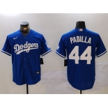 Men's Los Angeles Dodgers #44 Vicente Padilla Blue Cool Base Stitched Jersey