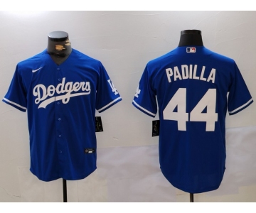 Men's Los Angeles Dodgers #44 Vicente Padilla Blue Cool Base Stitched Jersey