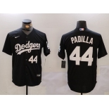 Men's Los Angeles Dodgers #44 Vicente Padilla Number Black Cool Base Stitched Jerseys