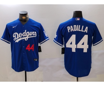 Men's Los Angeles Dodgers #44 Vicente Padilla Number Blue Cool Base Stitched Jersey