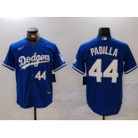 Men's Los Angeles Dodgers #44 Vicente Padilla Number Blue Cool Base Stitched Jerseys