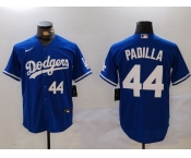 Men's Los Angeles Dodgers #44 Vicente Padilla Number Blue Cool Base Stitched Jerseys