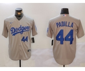 Men's Los Angeles Dodgers #44 Vicente Padilla Number Grey Cool Base Stitched Jerseys