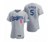 Men's Los Angeles Dodgers #5 Corey Seager Nike Gray Authentic 2020 Alternate Jersey