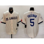 Men's Los Angeles Dodgers #5 Freddie Freeman Cream 2024 City Connect Limited Stitched Jersey