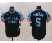 Men's Los Angeles Dodgers #5 Freddie Freeman Navy 2024 All Star Limited Stitched Jersey