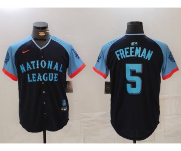 Men's Los Angeles Dodgers #5 Freddie Freeman Navy 2024 All Star Limited Stitched Jersey