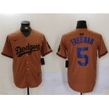 Men's Los Angeles Dodgers #5 Freddie Freeman Olive Cool Base Limited Stitched Jersey