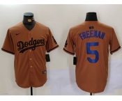 Men's Los Angeles Dodgers #5 Freddie Freeman Olive Cool Base Limited Stitched Jersey