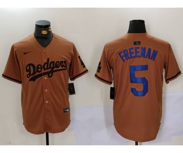 Men's Los Angeles Dodgers #5 Freddie Freeman Olive Cool Base Limited Stitched Jersey