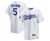 Men's Los Angeles Dodgers #5 Freddie Freeman White 2024 World Series Champions Home Stitched Baseball Jersey