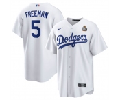 Men's Los Angeles Dodgers #5 Freddie Freeman White 2024 World Series Cool Base Stitched Baseball Jersey