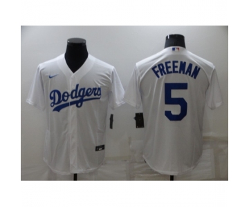 Men's Los Angeles Dodgers #5 Freddie Freeman White Stitched Baseball Jersey