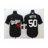 Men's Los Angeles Dodgers #50 Mookie Betts Black 2020 Cool Base Jersey