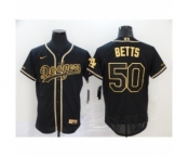 Men's Los Angeles Dodgers #50 Mookie Betts Black Gold 2020 Flexbase Jersey