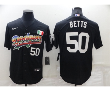 Men's Los Angeles Dodgers #50 Mookie Betts Black Mexico Cool Base Nike Jersey