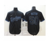 Men's Los Angeles Dodgers #50 Mookie Betts Black Shadow 2020 Cool Base Jersey