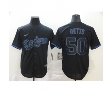 Men's Los Angeles Dodgers #50 Mookie Betts Black Shadow 2020 Cool Base Jersey