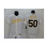 Men's Los Angeles Dodgers #50 Mookie Betts Gold 2020 Flexbase Jersey