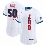 Men's Los Angeles Dodgers #50 Mookie Betts Nike White 2021 MLB All-Star Authentic Player Jersey