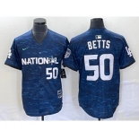 Men's Los Angeles Dodgers #50 Mookie Betts Number Royal 2023 All star Cool Base Stitched Jersey