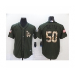 Men's Los Angeles Dodgers #50 Mookie Betts Olive Camo Salute To Service Cool Base Jersey