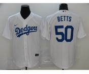 Men's Los Angeles Dodgers #50 Mookie Betts Replica White Home Cool Base Baseball Jersey