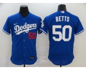 Men's Los Angeles Dodgers #50 Mookie Betts  Royal Blue Flexbase Authentic Collection Baseball Jersey