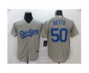 Men's Los Angeles Dodgers #50 Mookie Betts Royal Gray 2020 Cool Base Jersey