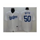 Men's Los Angeles Dodgers #50 Mookie Betts White 2020 Cool Base Jersey