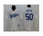 Men's Los Angeles Dodgers #50 Mookie Betts White 2020 Cool Base Jersey