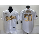 Men's Los Angeles Dodgers #50 Mookie Betts White 2022 All Star Stitched Cool Base Nike Jersey