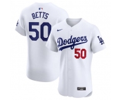 Men's Los Angeles Dodgers #50 Mookie Betts White Home Elite Stitched Jersey