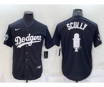 Men's Los Angeles Dodgers #67 Vin Scully Black Stitched MLB Cool Base Fashion Jersey