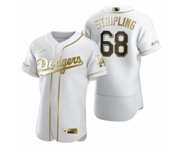 Men's Los Angeles Dodgers #68 Ross Stripling Nike White Authentic Golden Edition Jersey