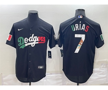 Mens Los Angeles Dodgers #7 Julio Urias Black Mexico 2020 World Series Cool Base Nike Jersey