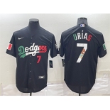 Men's Los Angeles Dodgers #7 Julio Urias Black Mexico Number 2020 World Series Cool Base Nike Jersey