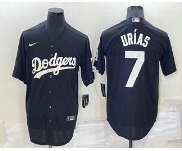 Men's Los Angeles Dodgers #7 Julio Urias Black Turn Back The Clock Stitched Cool Base Jersey