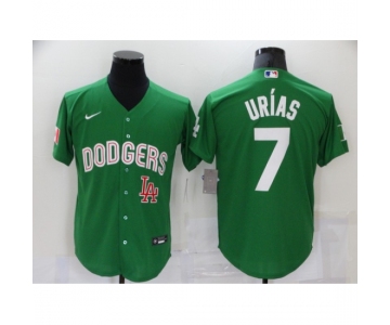 Men's Los Angeles Dodgers #7 Julio Urias Green Game Jersey