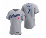 Men's Los Angeles Dodgers #7 Julio Urias Nike Gray Authentic 2020 Road Jersey