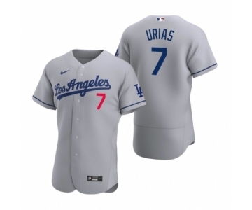 Men's Los Angeles Dodgers #7 Julio Urias Nike Gray Authentic 2020 Road Jersey