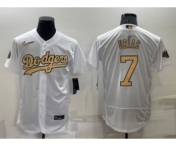 Men's Los Angeles Dodgers #7 Julio Urias White 2022 All Star Stitched Flex Base Nike Jersey