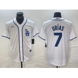 Men's Los Angeles Dodgers #7 Julio Urias White Cool Base Stitched Baseball Jersey